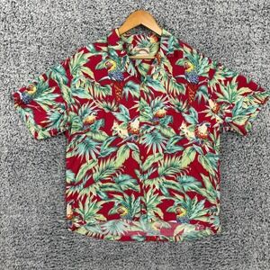 Paradise Found Magnum PI Shirt Mens Large Jungle Bird Parrot Vintage USA 90s